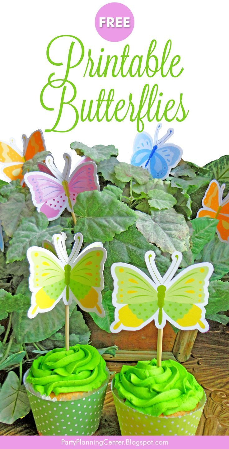 Free Printable Butterfly Cupcake Topperses in Free Printable Butterfly Cupcake Toppers