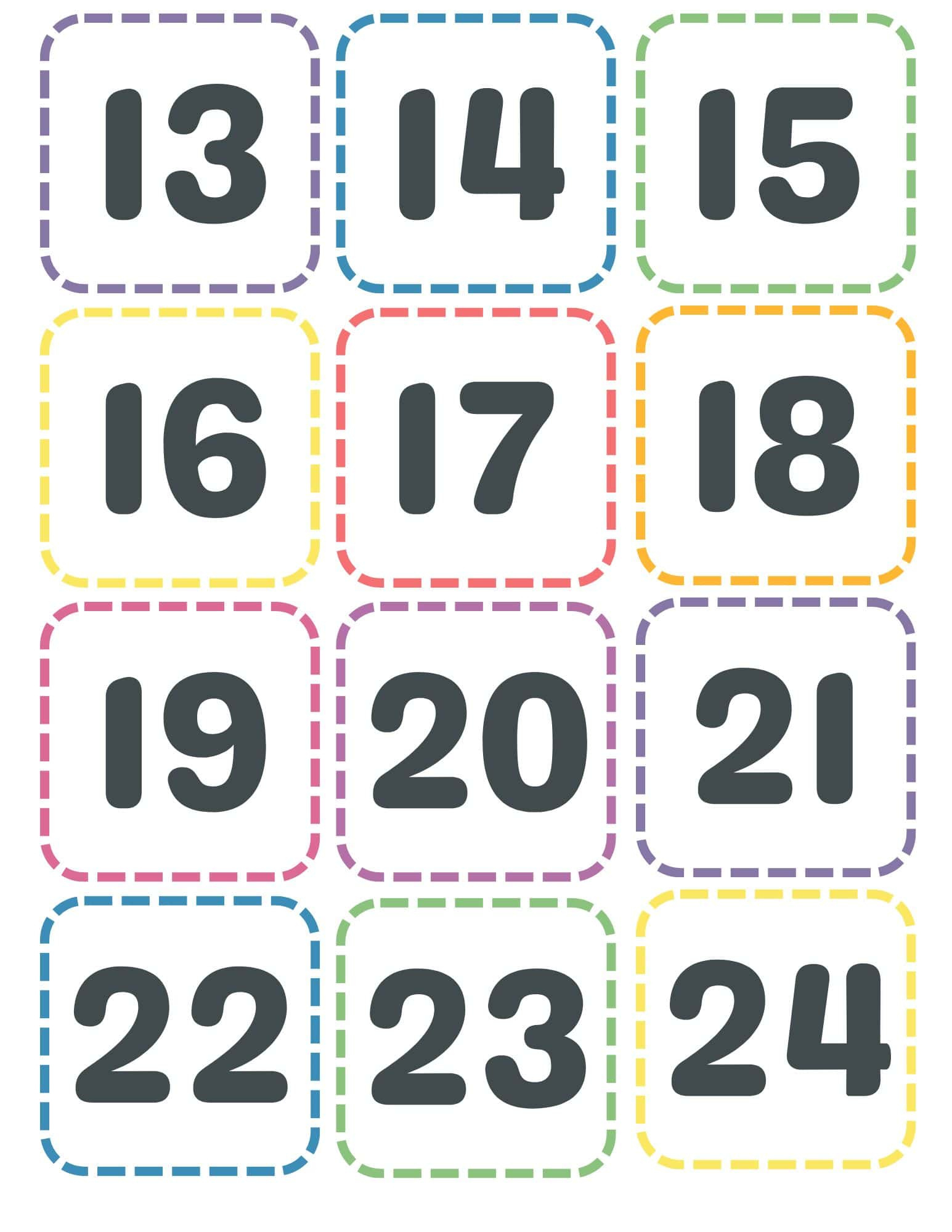 Free Printable Calendar Numbers 1-31 in Free Printable Calendar Numbers For Preschool