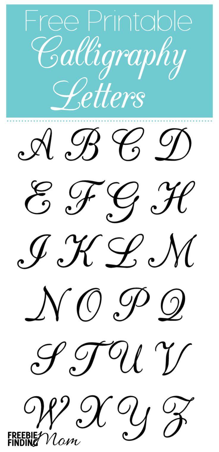Free Printable Calligraphy Letters #Caligraphy #Stencils throughout FREE Printable Calligraphy Letter Stencils