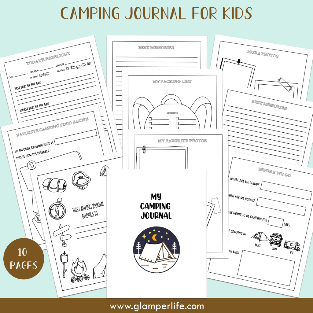 Free Printable Camping Journal For Kids - 10 Pages! in FREE Printable Camping Journal Template