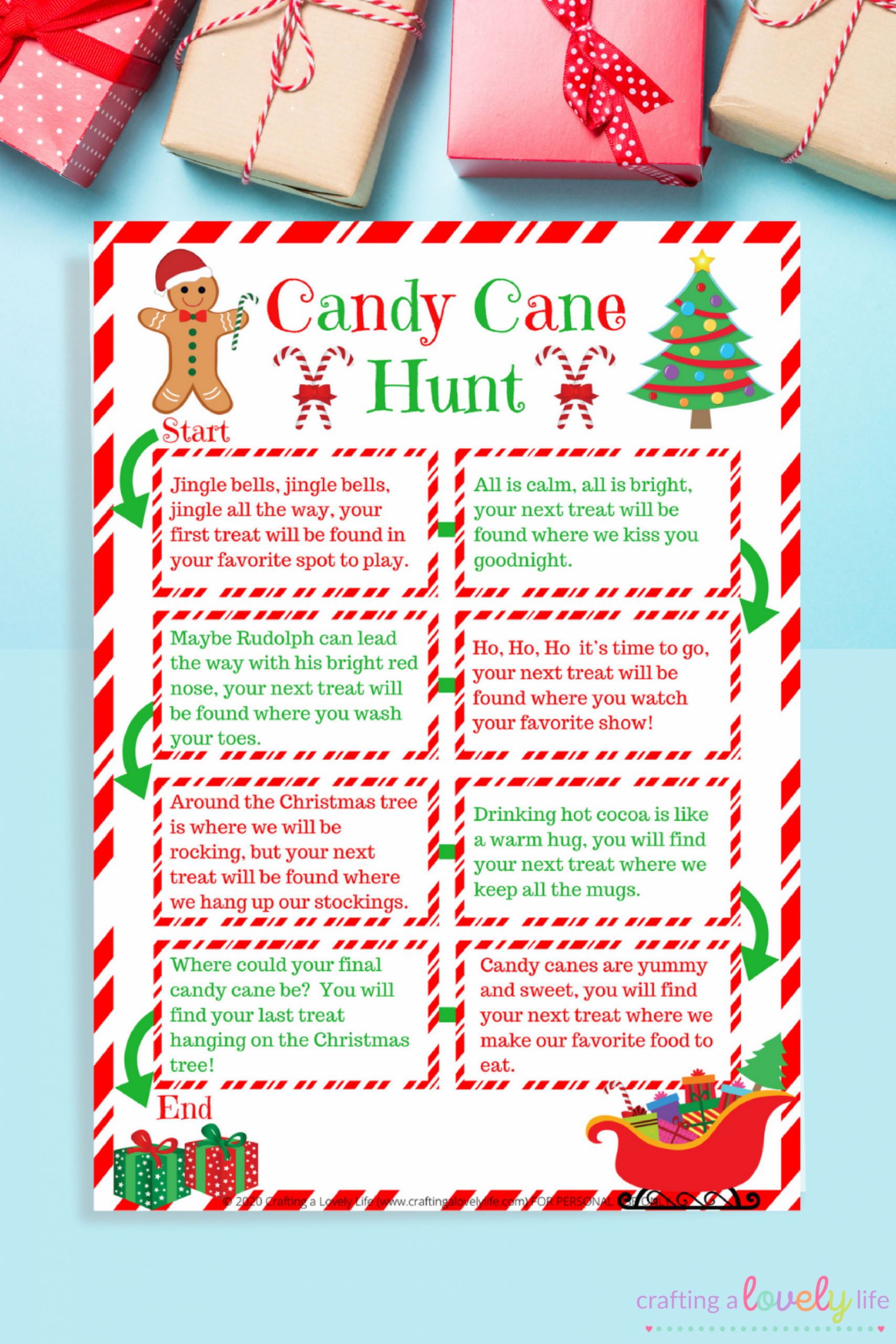 Free Printable Candy Cane Hunt Game within FREE Printable Candy Cane Scavenger Hunt