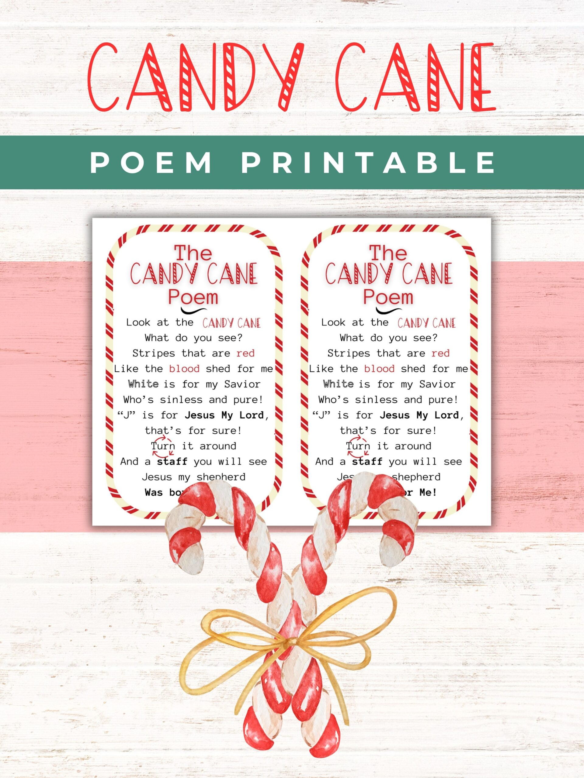 Free Printable Candy Cane Poem | Healing Home with Free Printable Candy Cane Story Jesus