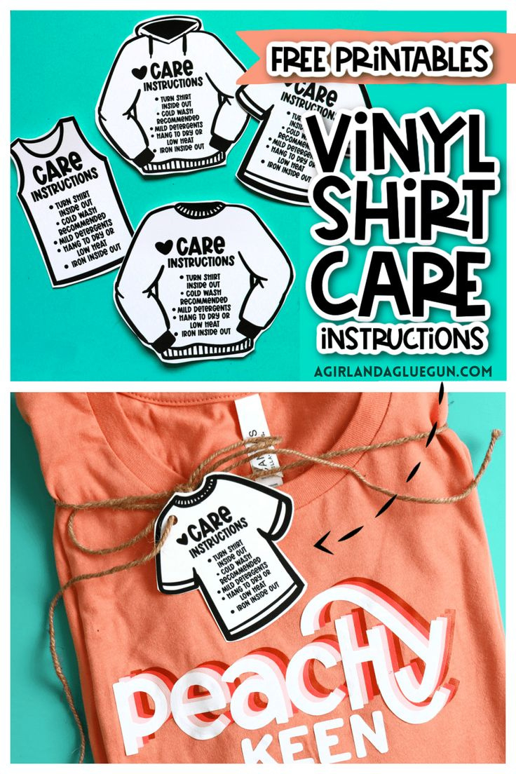 Free Printable Care Instructions For Vinyl Shirts - A Girl And A pertaining to FREE Printable Care Instructions For Vinyl Shirts