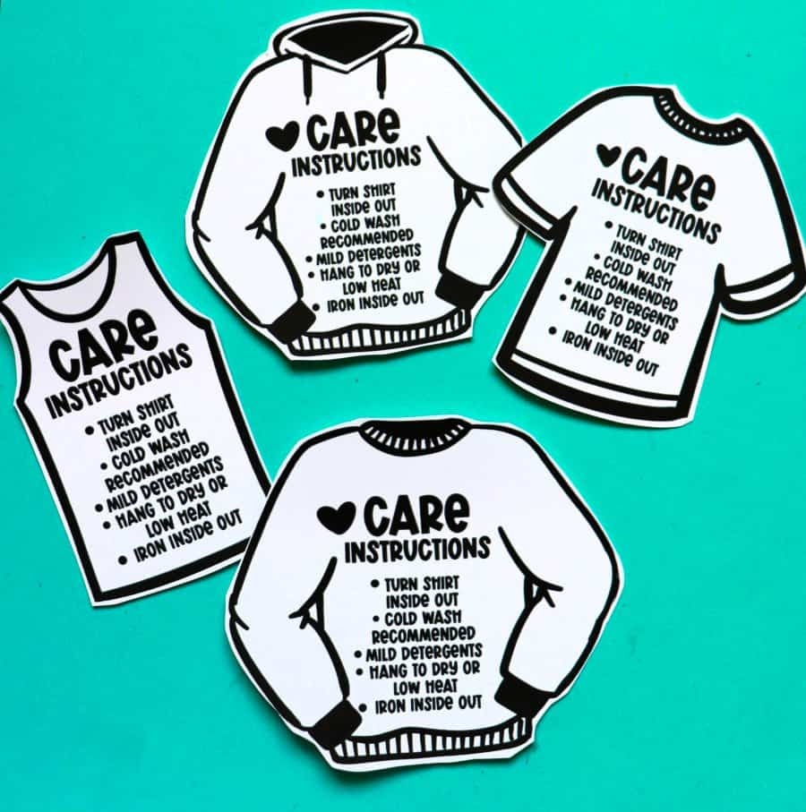 Free Printable Care Instructions For Vinyl Shirts - A Girl And A pertaining to FREE Printable Care Instructions For Vinyl Shirts