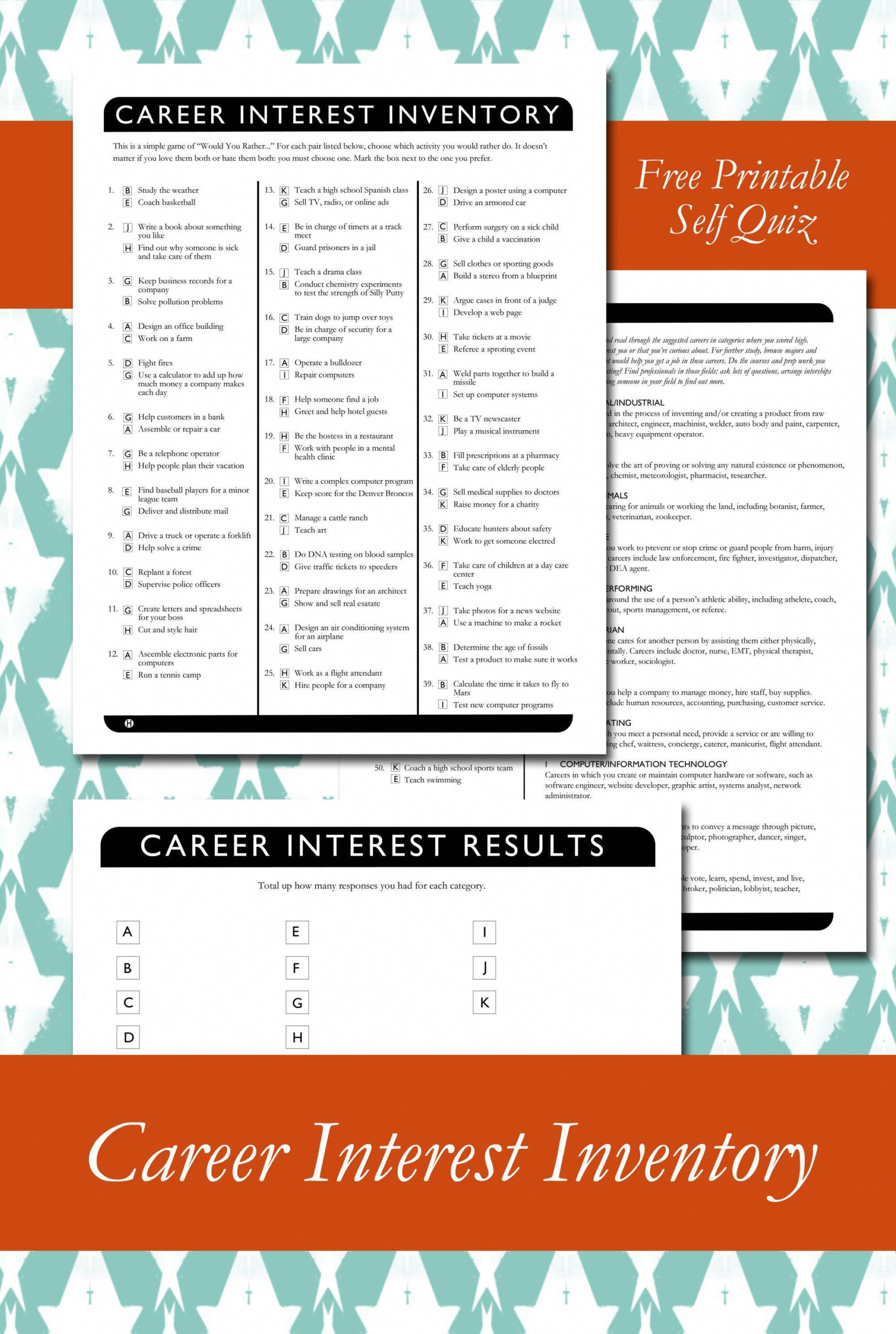 Free Printable Career Interest Inventory - Printable Party Favors throughout FREE Printable Career Interest Survey