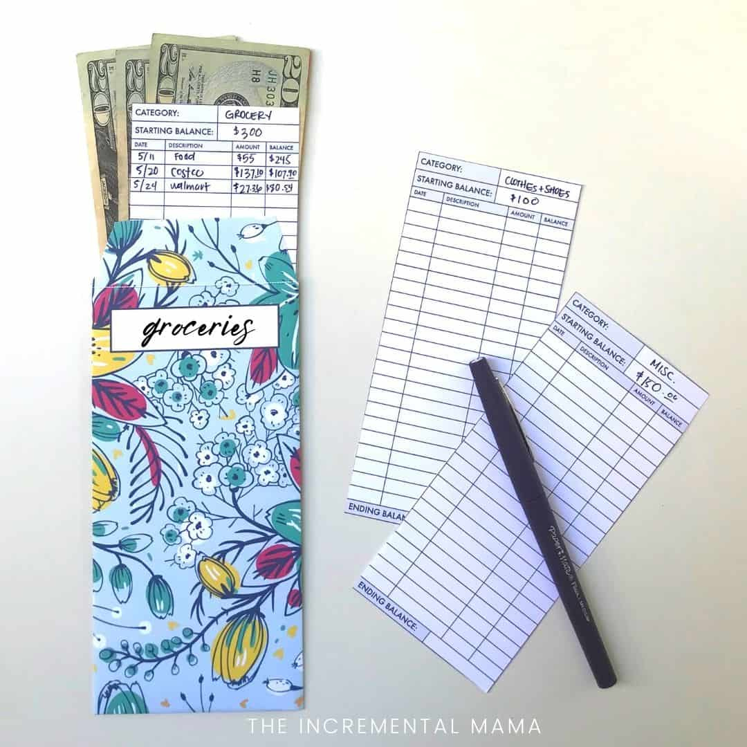 Free Printable Cash Envelope Tracker Inserts - The Incremental Mama intended for FREE Printable Cash Envelope Tracker