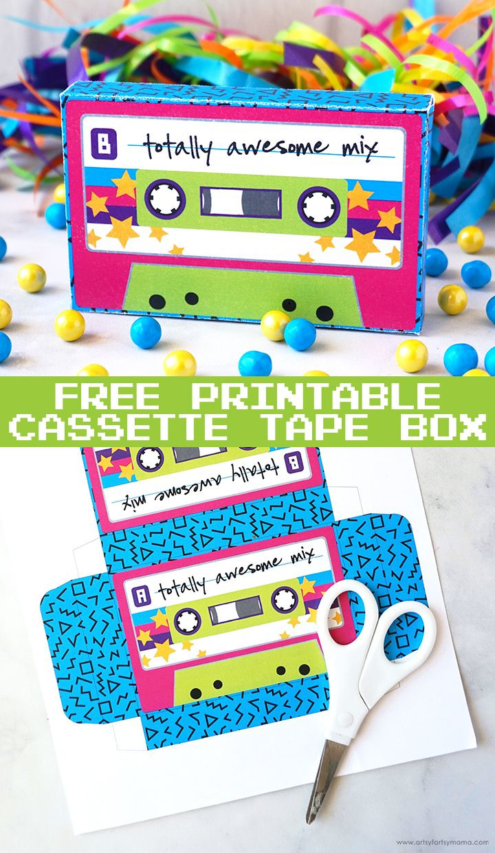 Free Printable Cassette Tape Box pertaining to FREE Printable Cassette Tape Box