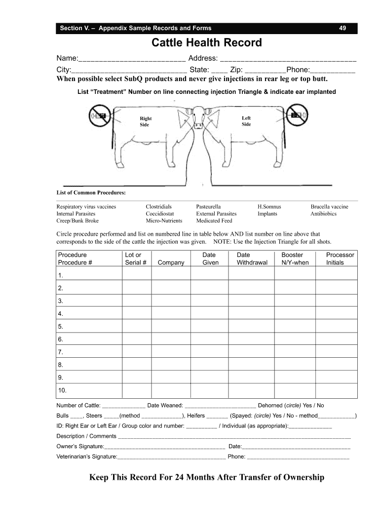 Free Printable Cattle Record Keeping Forms: Fill Out &amp;amp; Sign Online in FREE Printable Cattle Record Keeping Forms