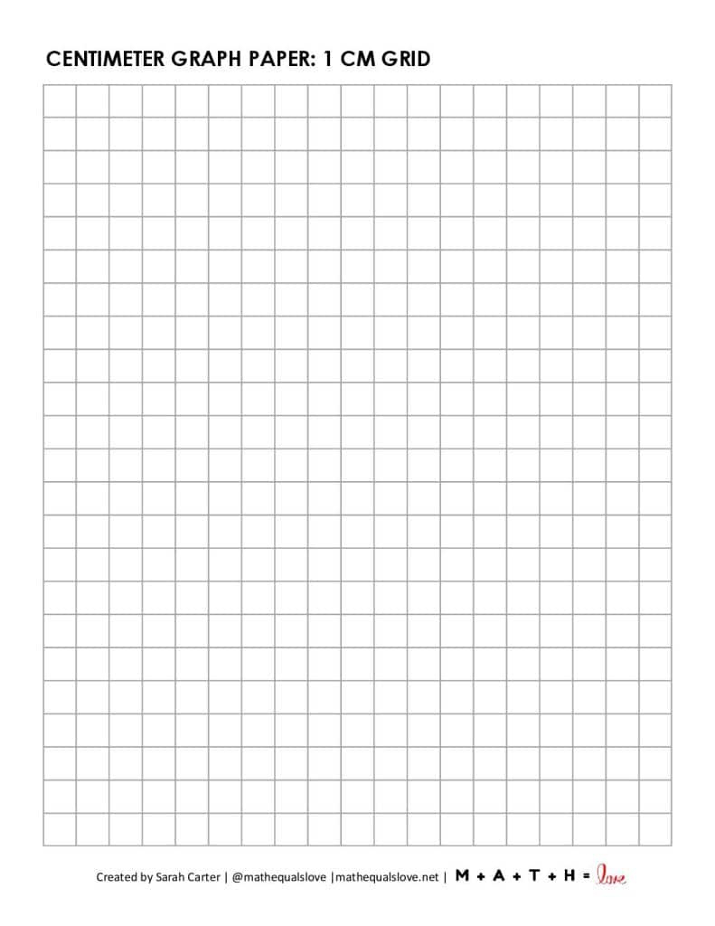 Free Printable Centimeter Graph Paper (1 Cm Grid) - Pdf with FREE Printable Centimeter Graph Paper