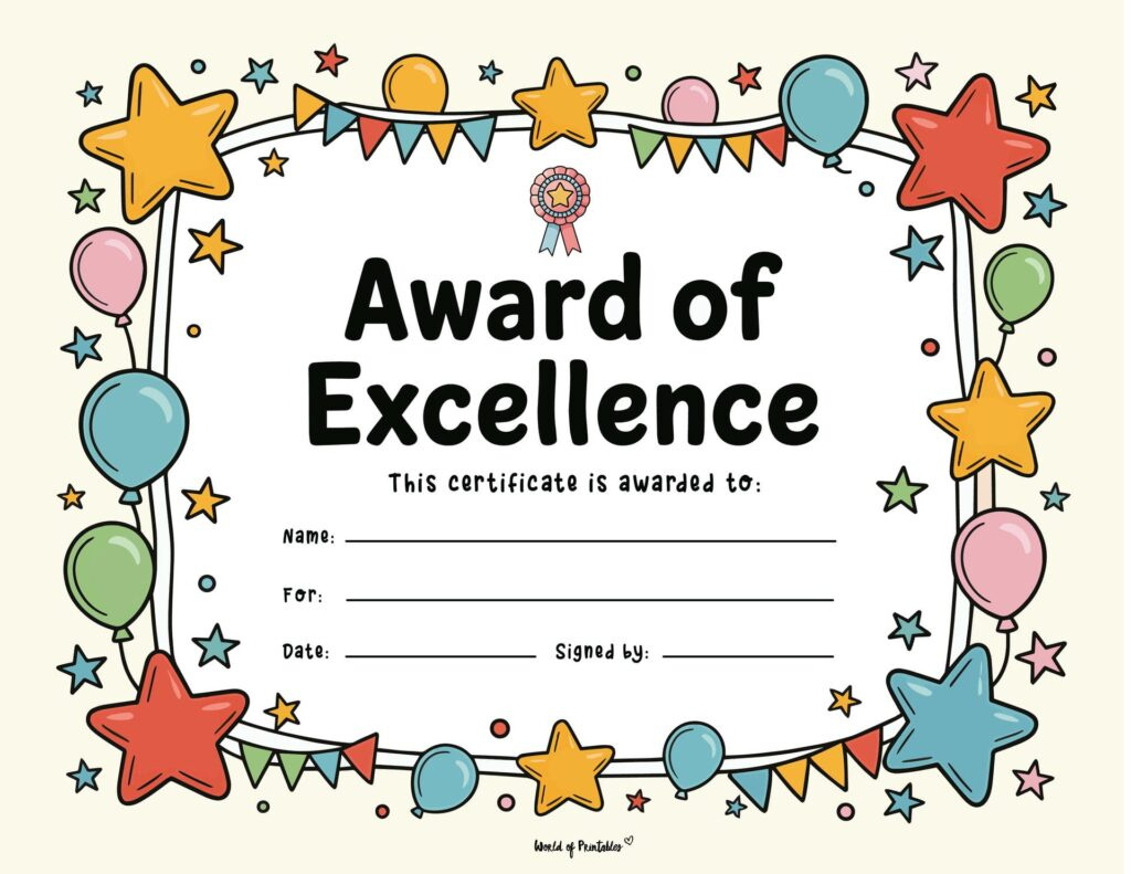 Free Printable Certificate Of Achievement Templates For Kids pertaining to Free Printable Certificate Of Awesomeness