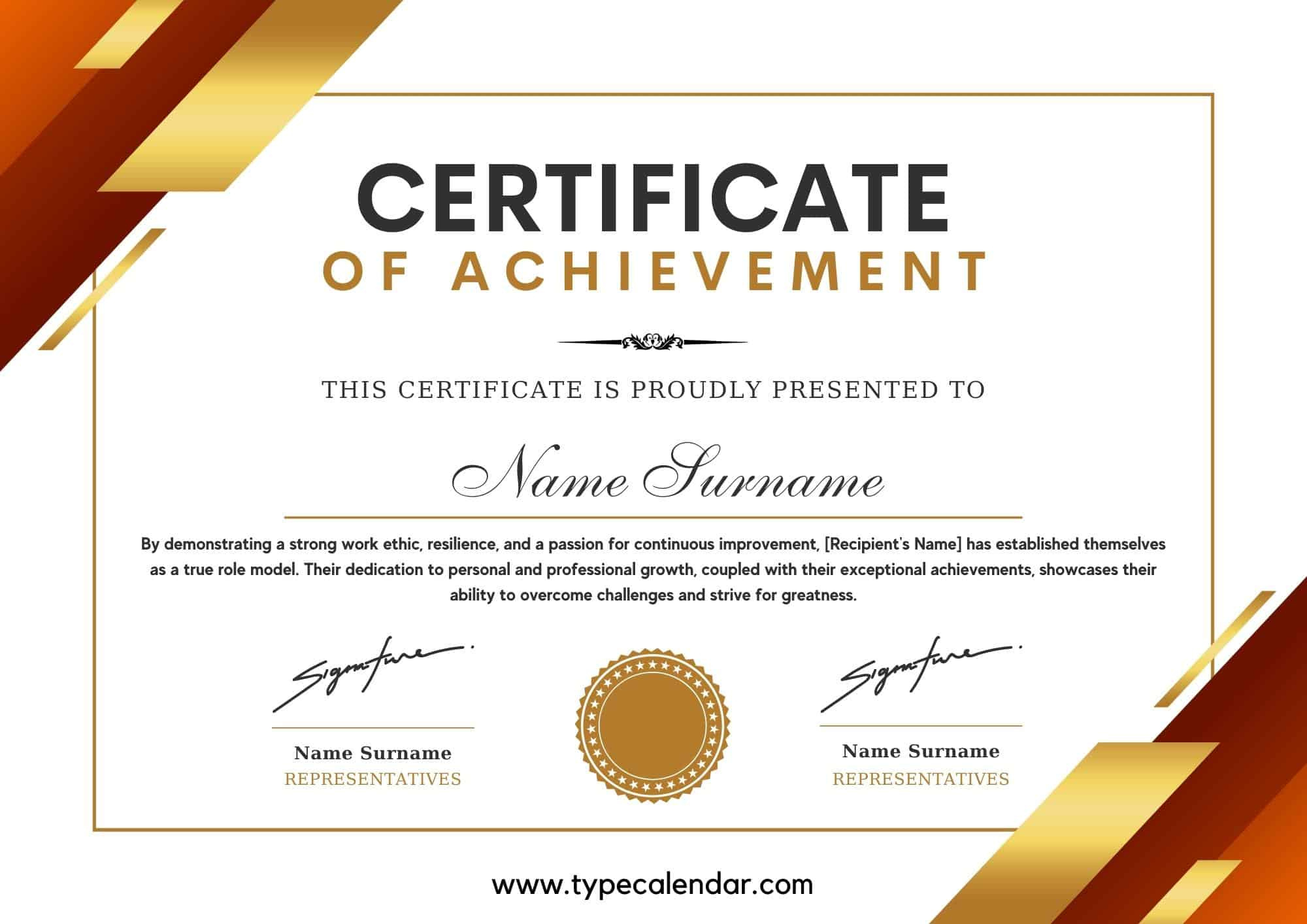 Free Printable Certificate Of Achievement Templates [Pdf, Word, Excel] intended for FREE Printable Certificates of Achievement Templates