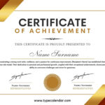 Free Printable Certificate Of Achievement Templates [Pdf, Word, Excel] with Free Printable Certificate Of Achievement Template Word