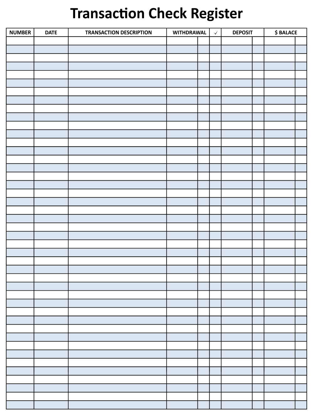 Free Printable Checkbook Ledger Sheets Pdf throughout Free Printable Check Ledger Sheets