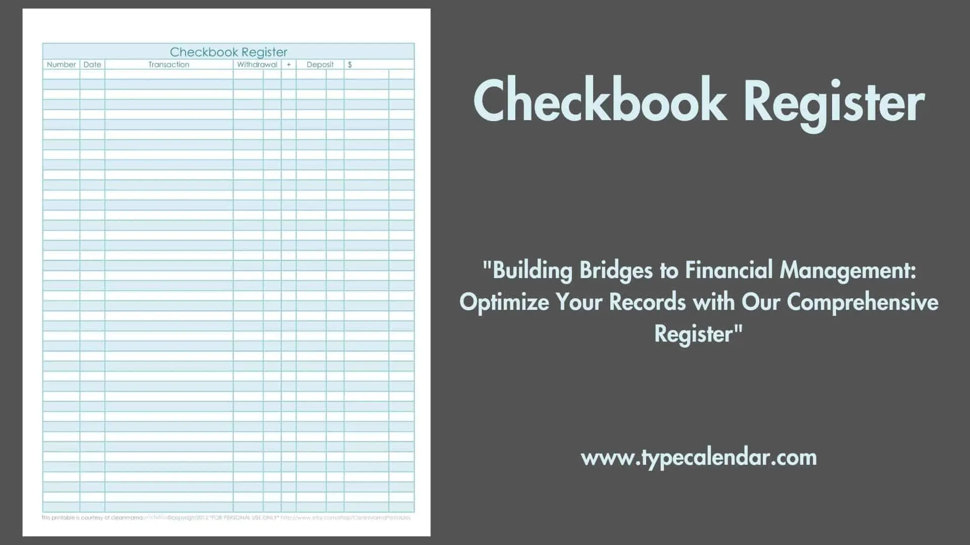 Free Printable Checkbook Register Templates [Pdf, Excel] inside Free Printable Check Ledger Sheets