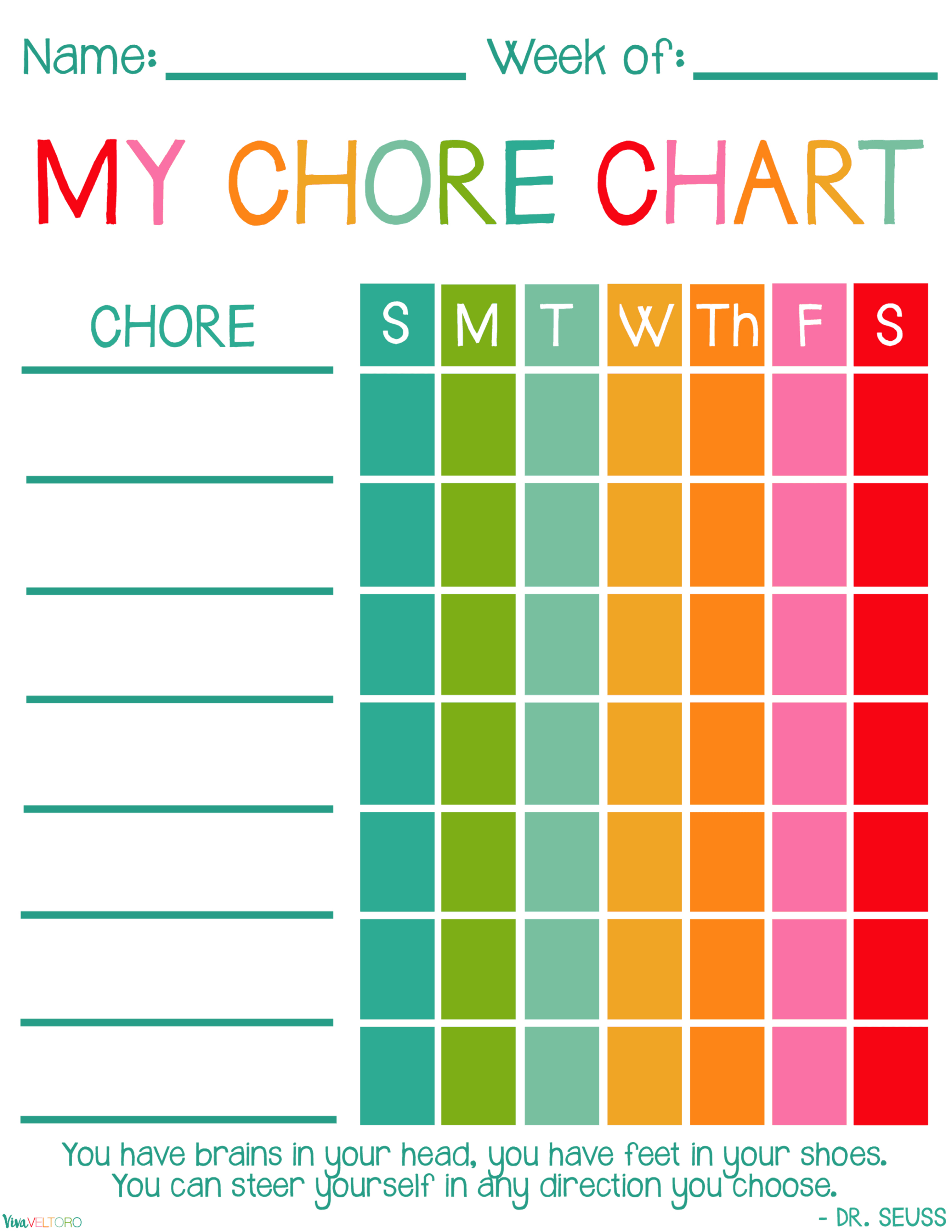 Free Printable Chore Charts For Kids! - Viva Veltoro for Free Printable Chore Charts With Pictures