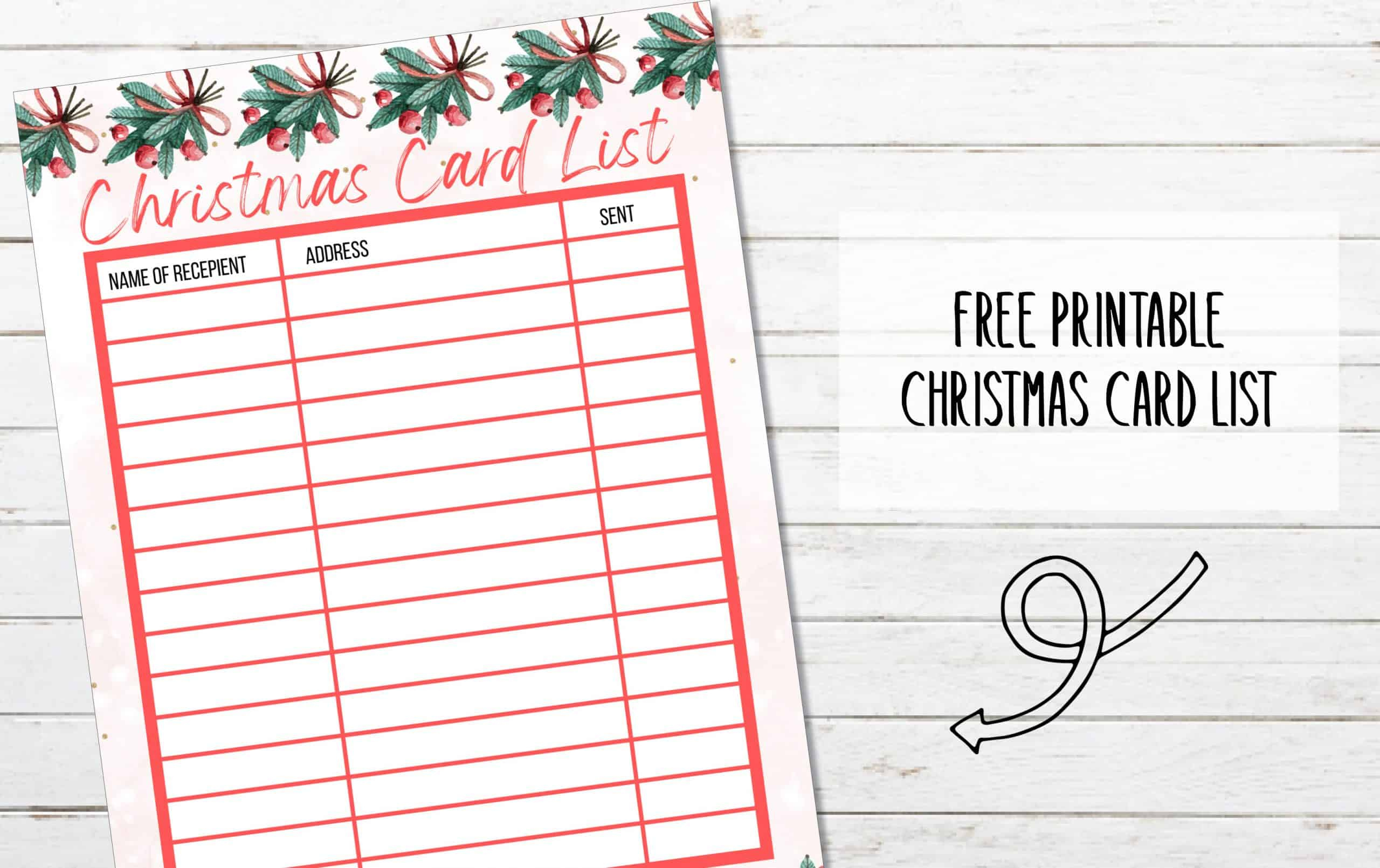 Free Printable Christmas Card List - My Printable Home with Free Printable Christmas Card Address List