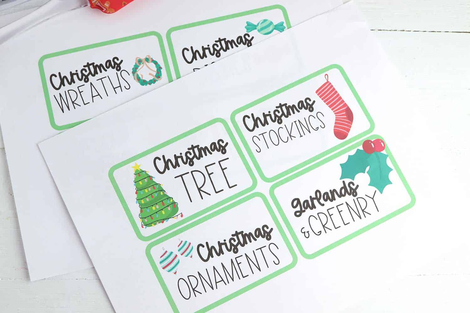 Free Printable Christmas Decoration Organizing Labels - Single regarding Free Printable Christmas Storage Labels