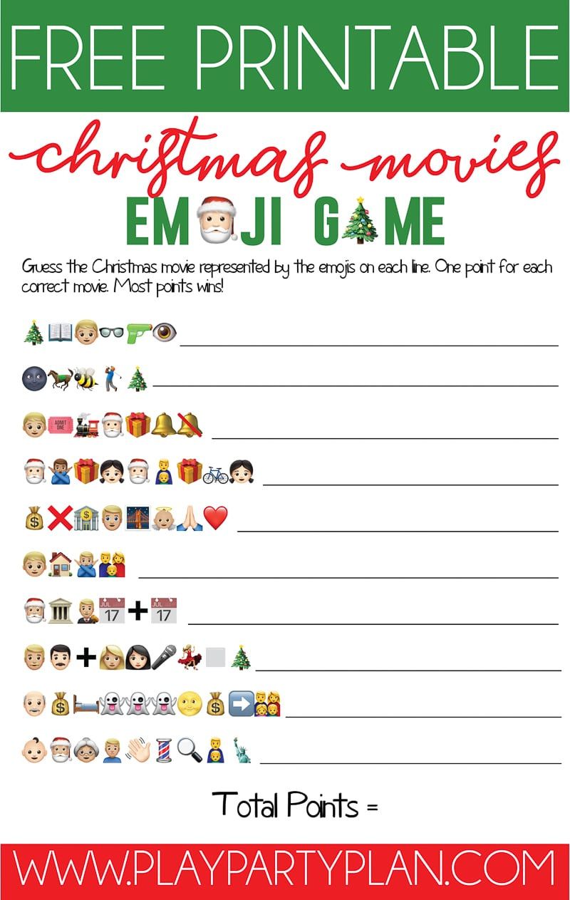 Free Printable Christmas Emoji Game - Play Party Plan for Free Printable Christmas Picture Puzzle Game