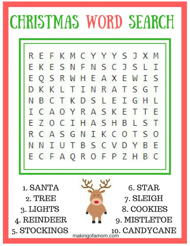 Free Printable Christmas Games - Making Of A Mom with FREE Printable Christmas Games and Puzzles For Adults