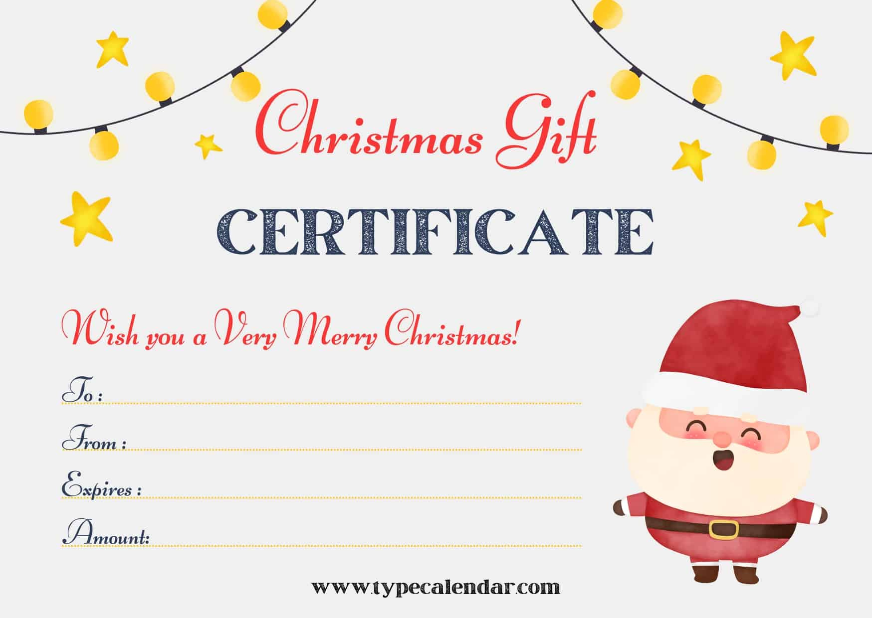 Free Printable Christmas Gift Certificate Templates [Pdf, Word] Blank regarding FREE Printable Christmas Gift Certificate