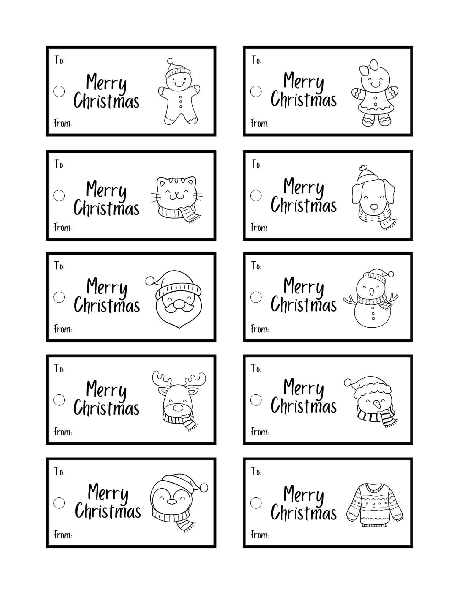 Free Printable Christmas Gift Tags | Parties Made Personal for Free Printable Christmas Gift Tags Black And White