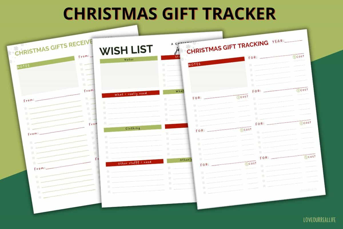 Free Printable Christmas Gift Tracking List- Get Organized ⋆ Love inside FREE Printable Christmas Gift Tracker
