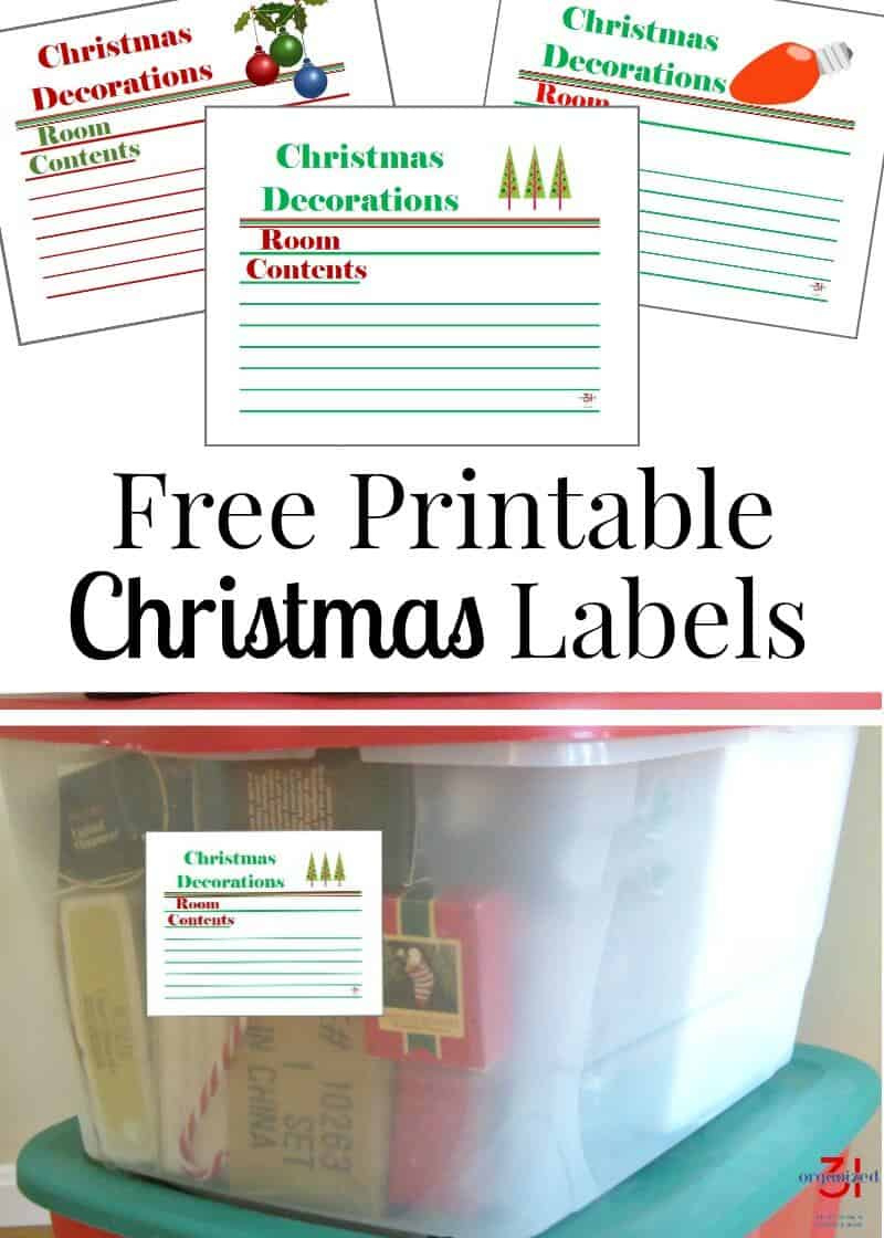 Free Printable Christmas Labels For Christmas Storage Boxes for FREE Printable Christmas Storage Labels