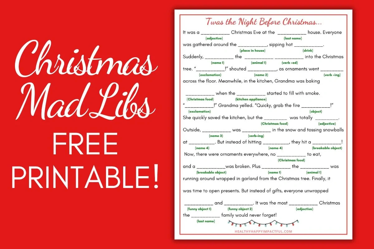 Free Printable Christmas Mad Libs (Hilarious Holiday Fun!) intended for FREE Printable Christmas Mad Libs For Adults