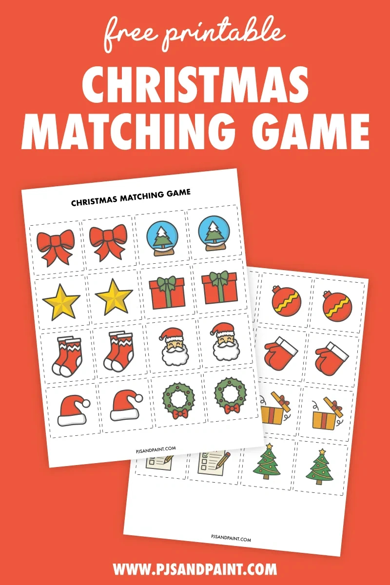 Free Printable Christmas Matching Game - Pjs And Paint with regard to FREE Printable Christmas Matching Games