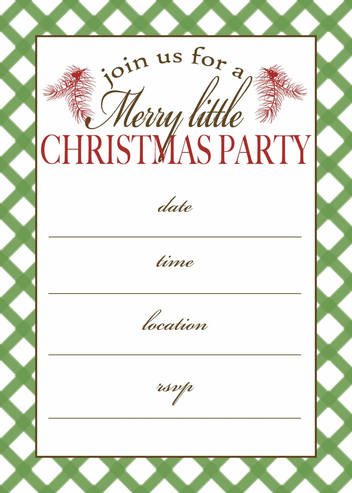 Free Printable Christmas Party Invitation | Moritz Fine Designs inside FREE Printable Christmas Party Invite
