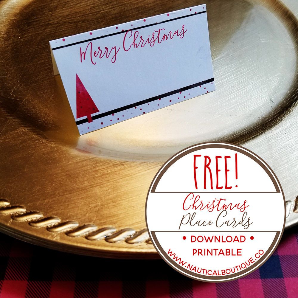 Free Printable Christmas Place Cards | Www.nauticalboutique.co with Free Printable Christmas Place Card Template
