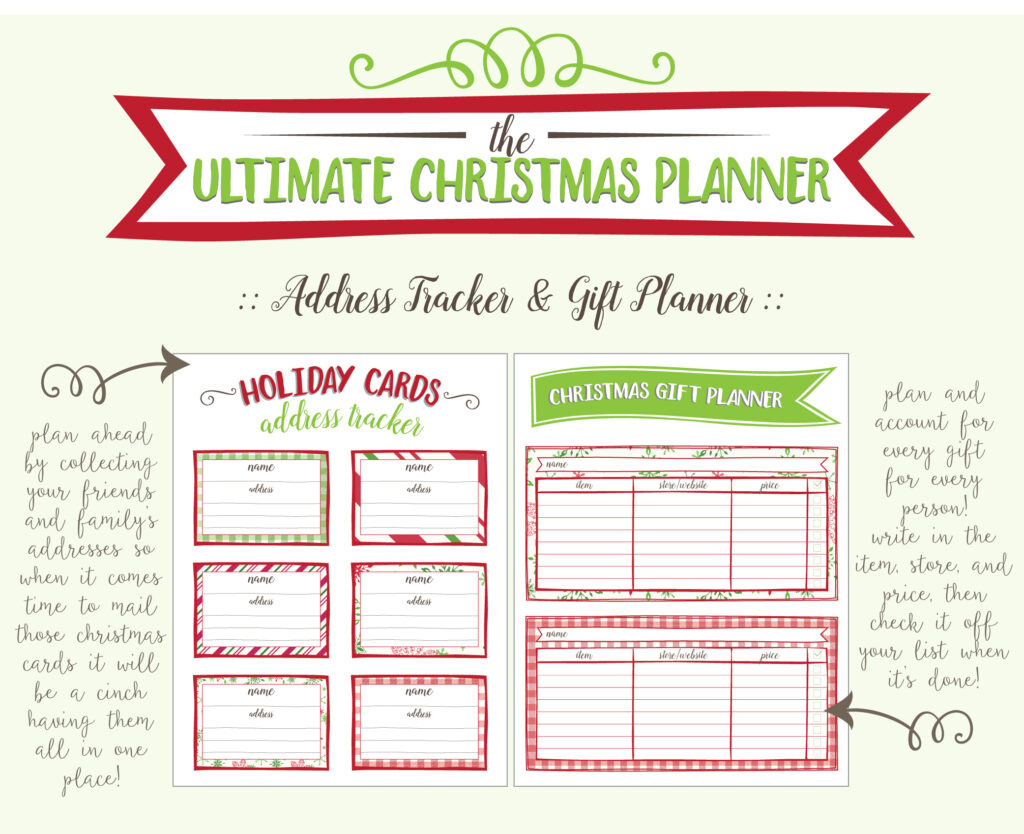 Free Printable Christmas Planner - 26 Pages! | Live Craft Eat throughout FREE Printable Christmas Gift Planner
