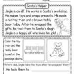 Free Printable Christmas Reading Worksheet in FREE Printable Christmas Reading Comprehension Worksheets
