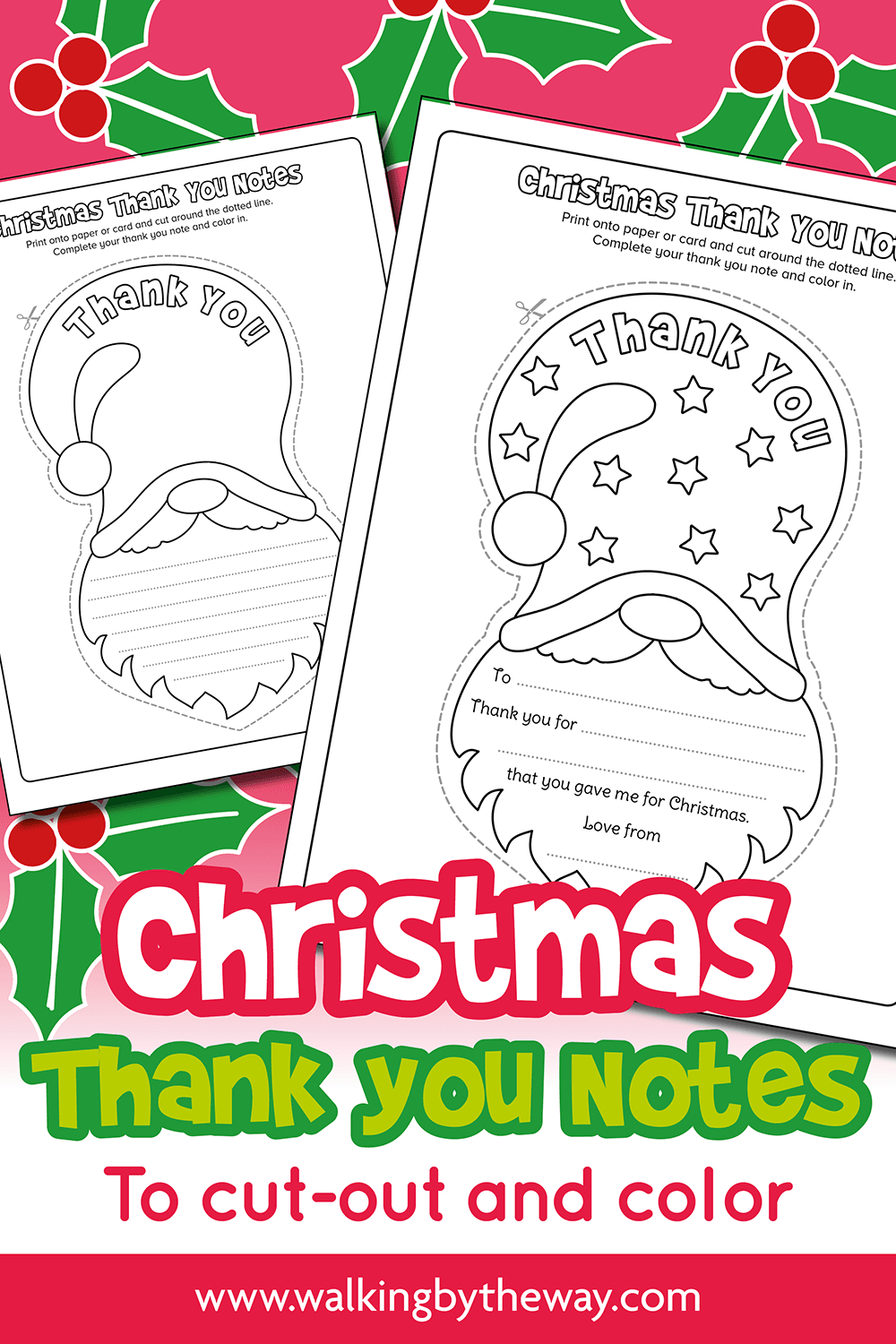 Free Printable Christmas Thank You Notes For Kids - Walkingthe Way throughout FREE Printable Christmas Thank You Notes