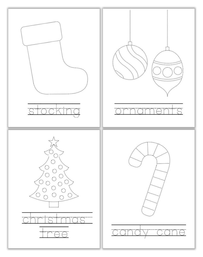 Free Printable Christmas Tracing Worksheets For Kids - The Craft for Free Printable Christmas Tracing Worksheets
