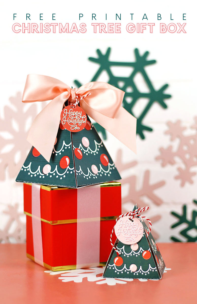 Free Printable Christmas Tree Gift Box - Persia Lou within Free Printable Christmas Gift Box Templates
