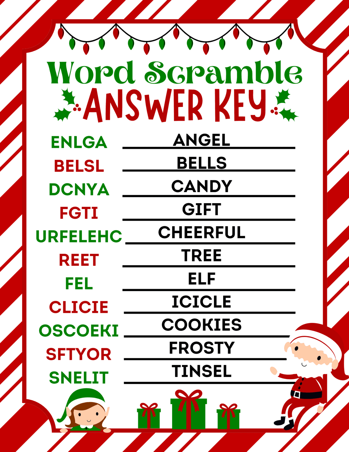 Free Printable Christmas Word Scramble For Kids - Prudent Penny within Free Printable Christmas Word Games With Answers