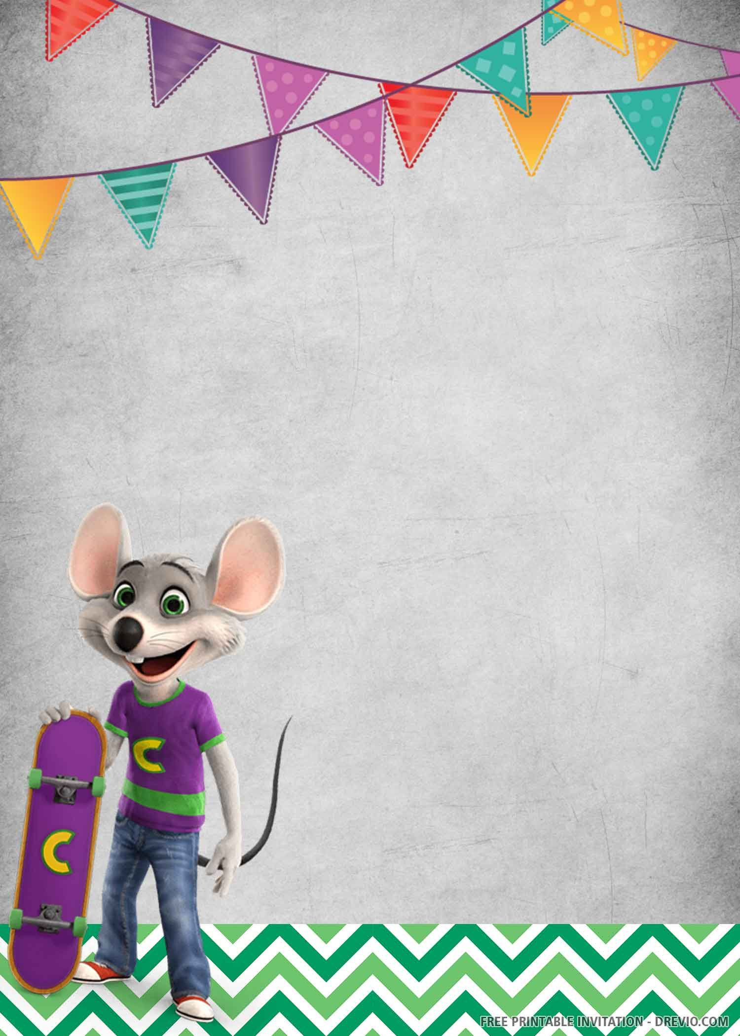 Free Printable) – Chuck E Cheese Birthday Invitation Template in FREE Printable Chuck E Cheese Invitations