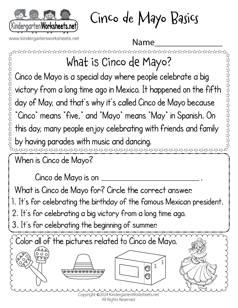 Free Printable Cinco De Mayo Worksheet within Free Printable Cinco De Mayo Worksheets