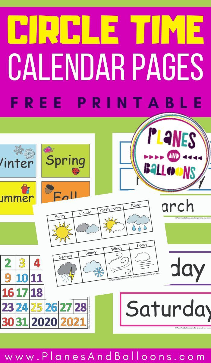 Free Printable Circle Time Calendar - Planes &amp;amp; Balloons | Let&amp;#039;S throughout Free Printable Circle Time Calendar Printables
