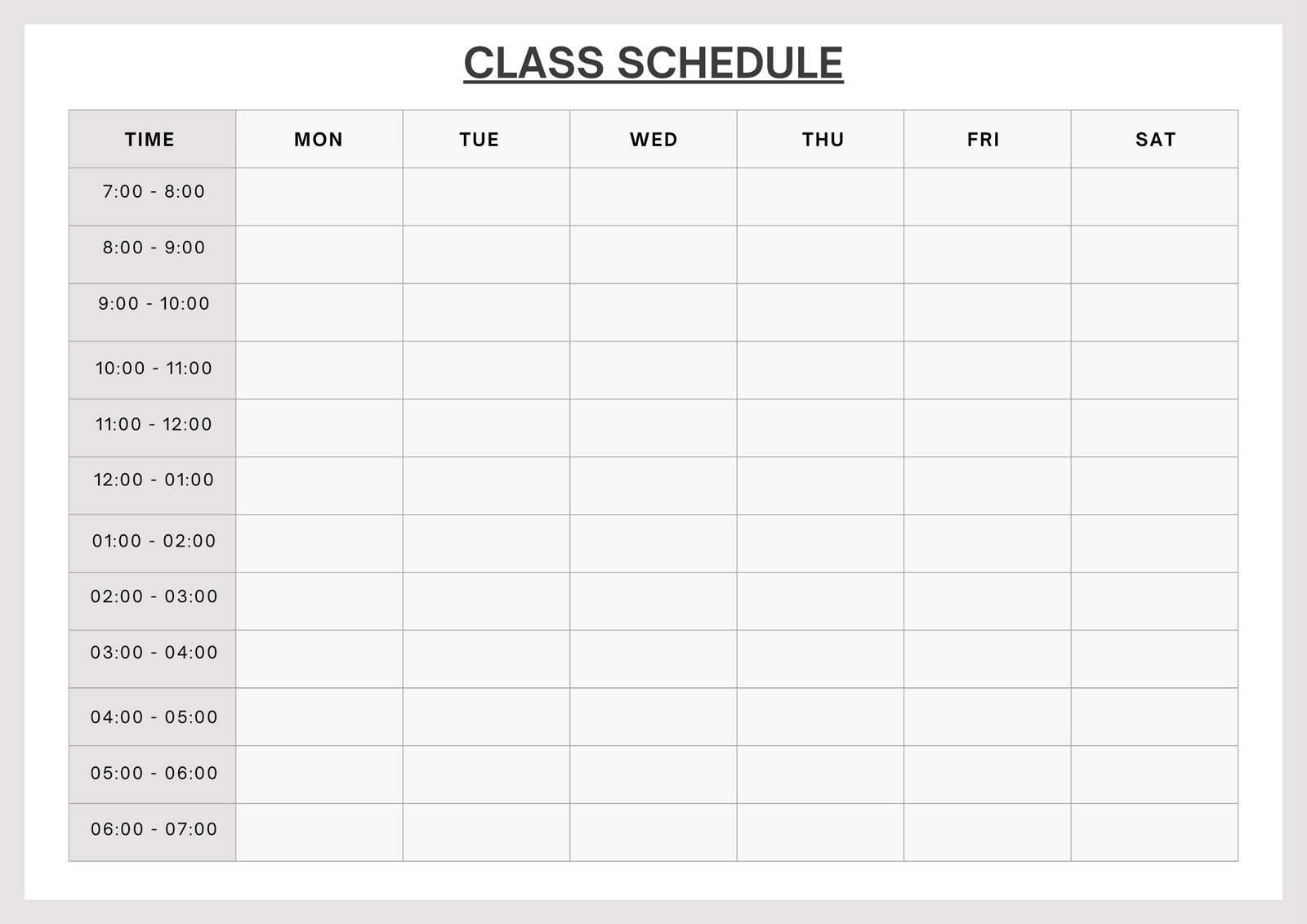 Free Printable Class Schedule Templates To Customize | Canva regarding Free Printable Class Schedule Template