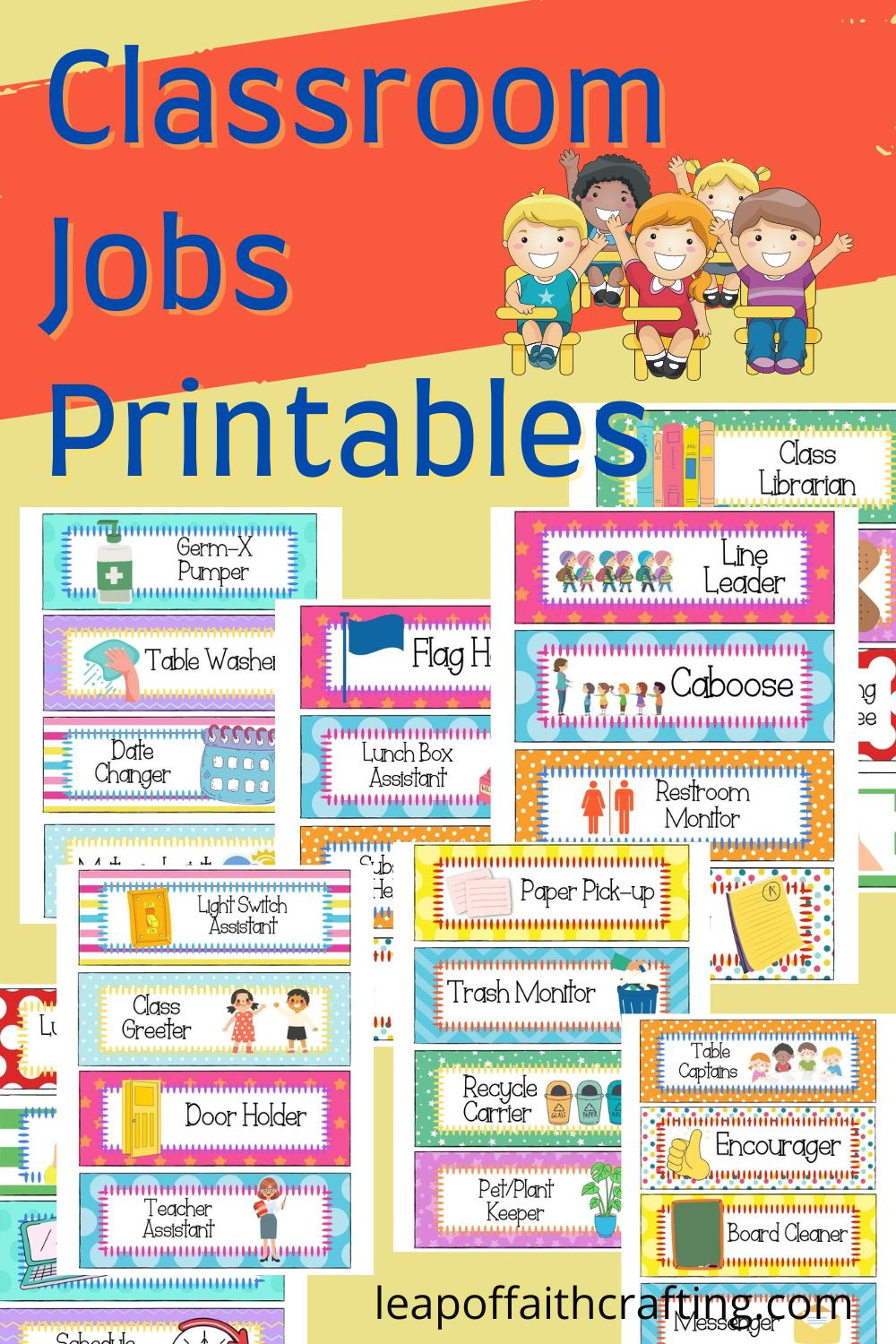 Free Printable Classroom Jobs Pdf To Use Now! - Leap Of Faith Crafting for Free Printable Classroom Job Labels