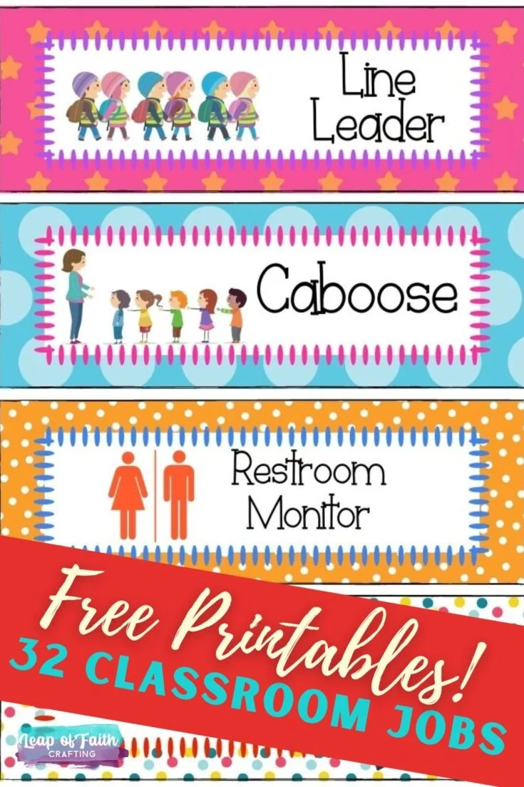 Free Printable Classroom Jobs Pdf To Use Now! - Leap Of Faith Crafting within FREE Printable Classroom Job Labels