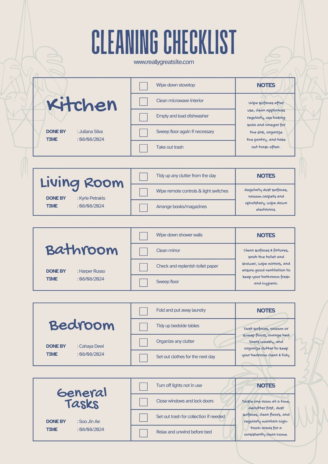 Free Printable Cleaning Checklist Templates | Canva with regard to FREE Printable Checklist For Cleaning House