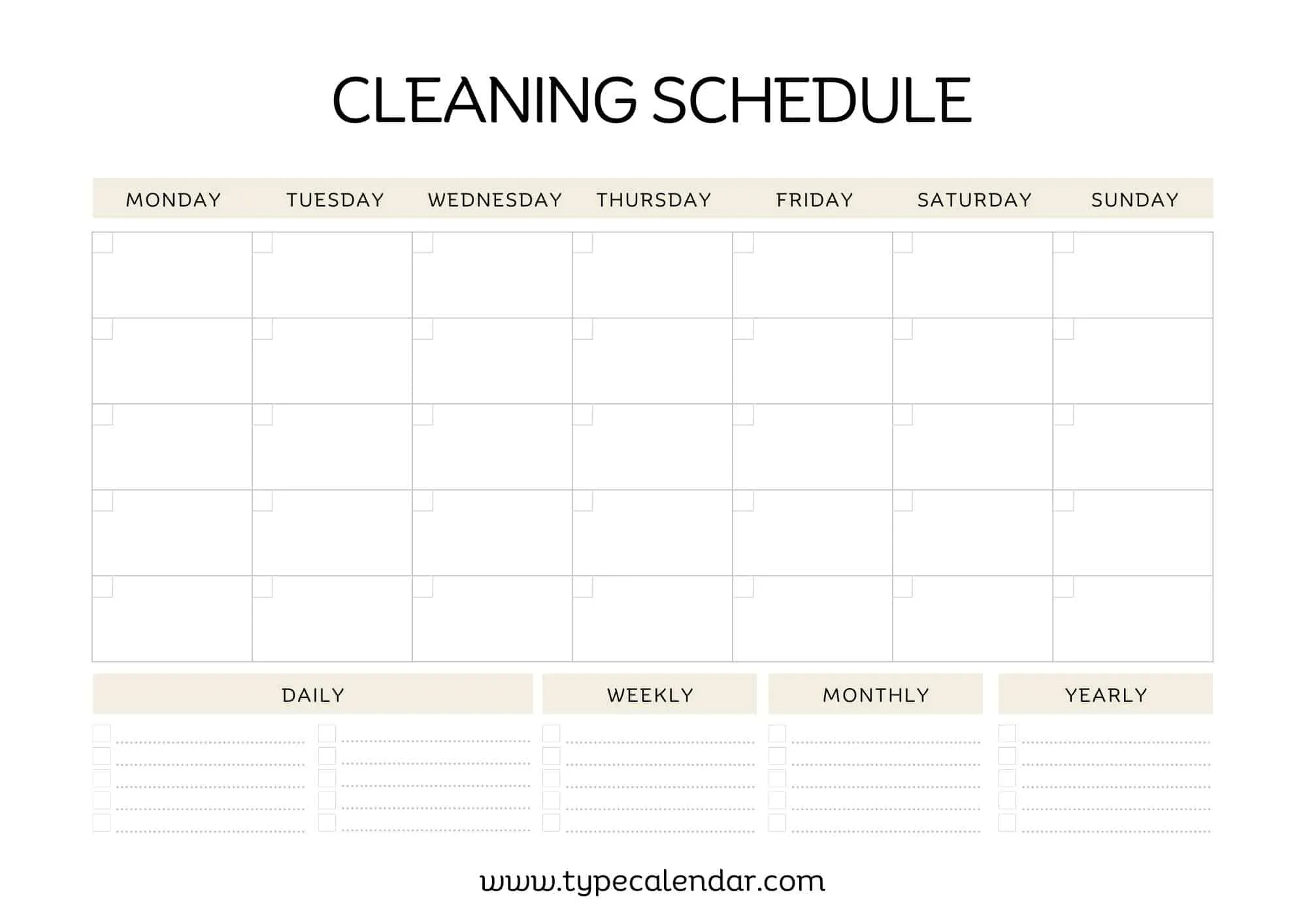 Free Printable Cleaning Schedule Templates [Pdf, Excel, Word] in Free Printable Cleaning Log Template