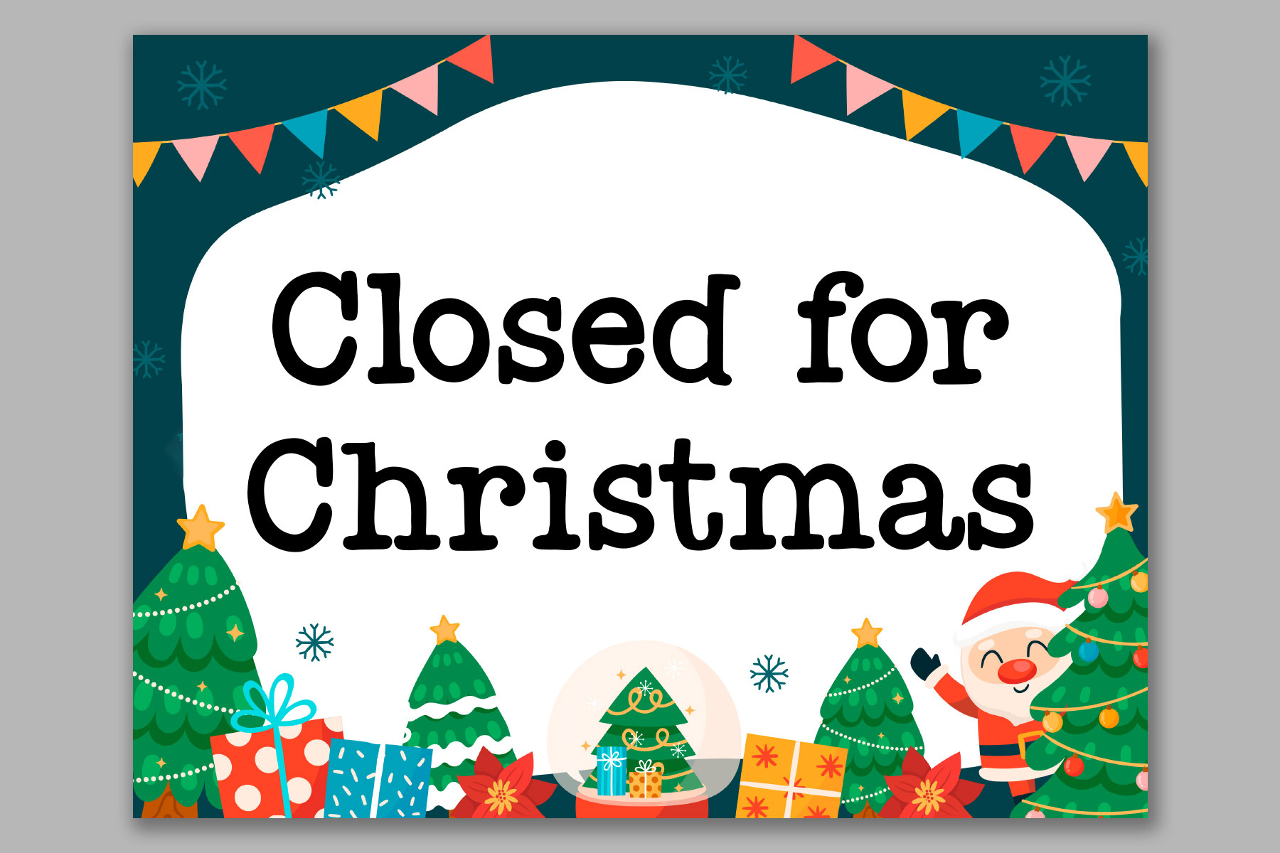 Free-Printable-Closed-For-Christmas-Sign-Template-Landscape-8 inside FREE Printable Closed For Christmas Sign