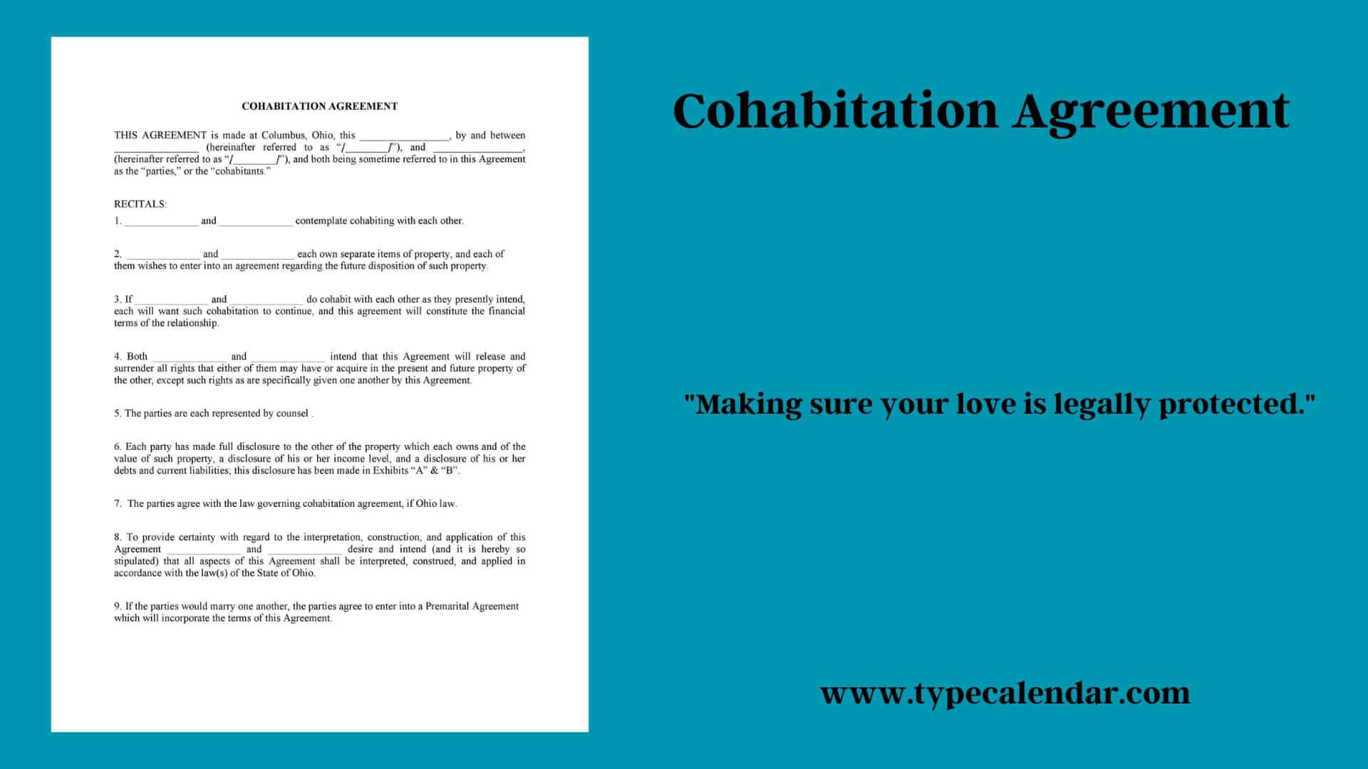 Free Printable Cohabitation Agreement Templates [Word, Pdf] within Free Printable Cohabitation Agreement Template