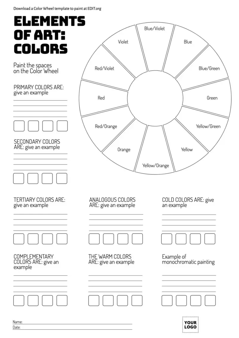 Free Printable Color Wheel Templates regarding FREE Printable Colour Wheel Template