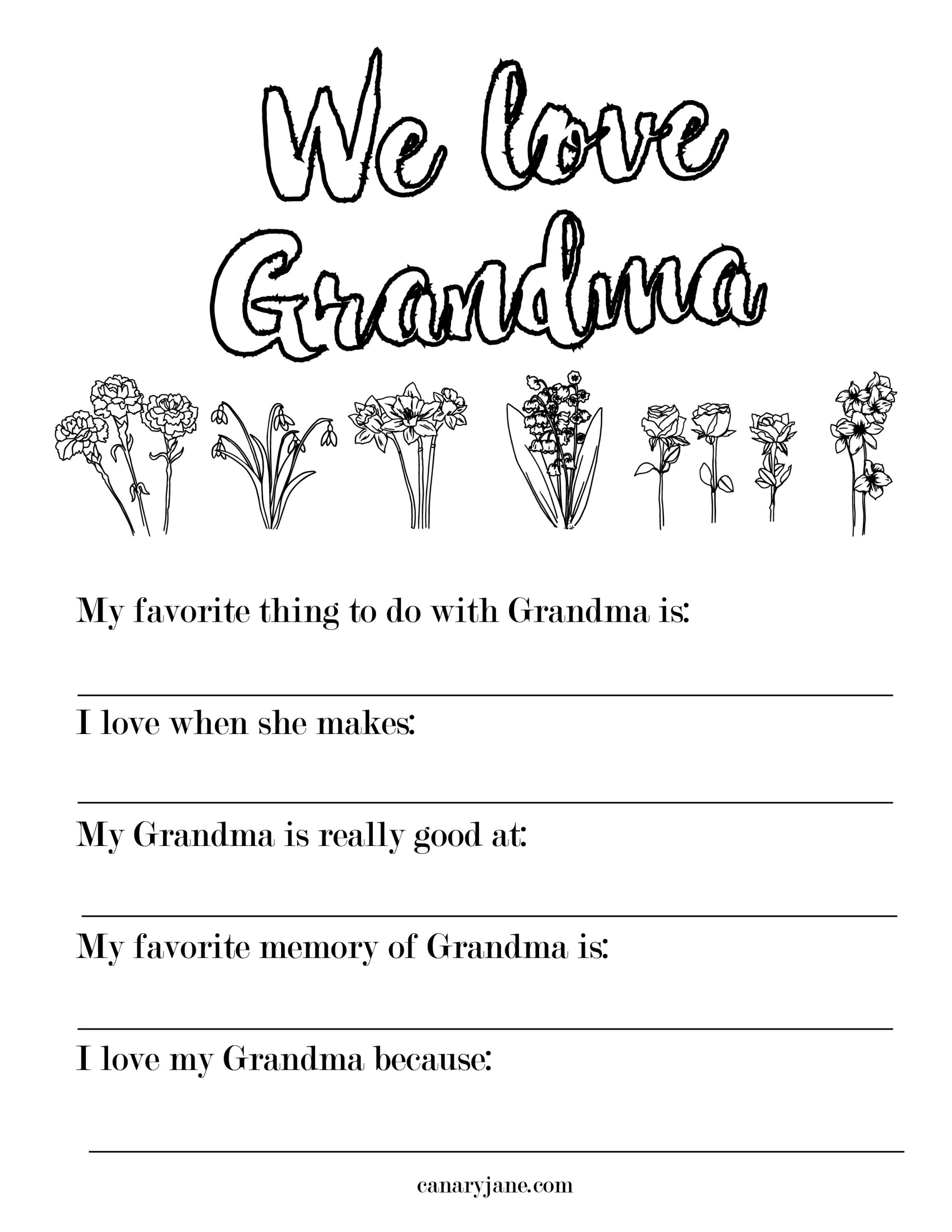 Free Printable Coloring Pages For Mothers Day And Grandma – Canary within Free Printable Cards For Grandma