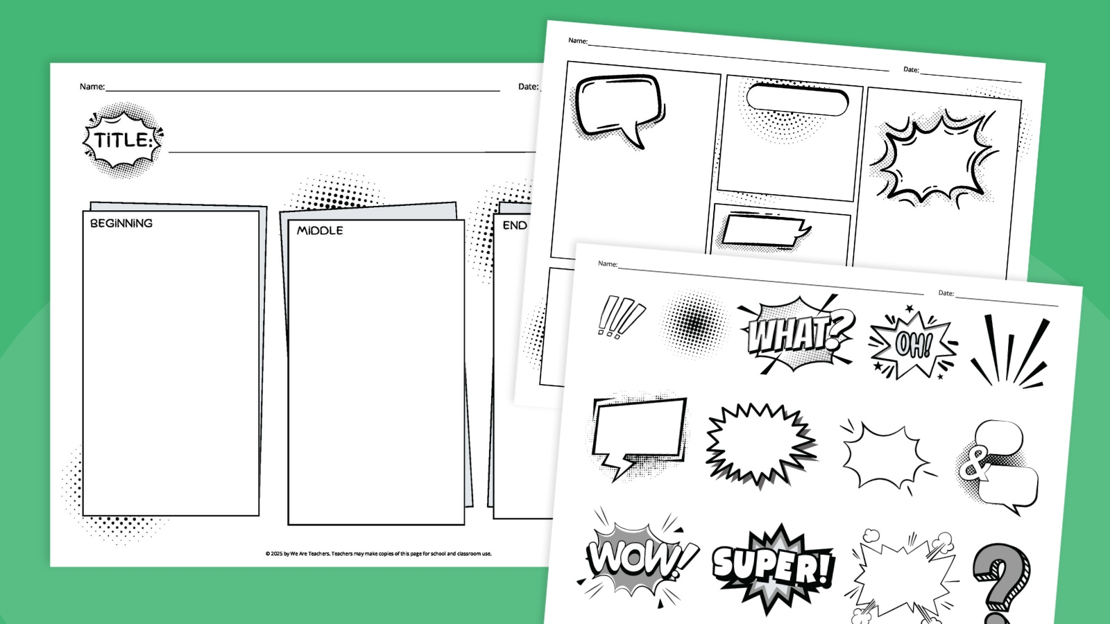 Free Printable Comic Strip Template Bundle intended for FREE Printable Comic Strips For Teachers